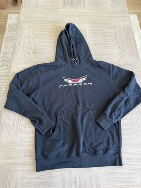 Vintage Steve & Barry's Corvette Racing Hoodie Black Heavyweight Pullover SZ M